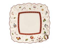 Villeroy & Boch 14-8585-2669 Plato para Pan Rectangular Toys Delight, para Navidad, 17 x 17 cm, Porcelana, Multicolor, 18.5x18.5x9.0 cm