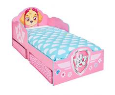 Hello Home Cama Infantil la Patrulla Canina con Cajón Inferior, Madera, Rosa, 142x77x68 cm