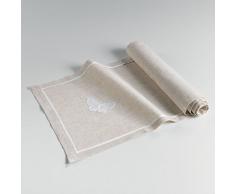Le Jardin Des Cigales Opaline camino de mesa, poliéster, blanco, 40 x 140 cm