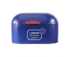 Totally Addict KA19101 - Panera de acero inoxidable 33, 70 x 20 x 20, 40 cm, acero inoxidable, azul, 33,70 x 20 x 20,40 cm