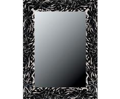 Lienzos Levante Espejo Decorativo baño/recibidor, Madera, Negro y Plata, 118 x 78 cm.