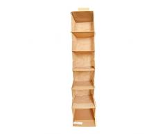 Organizador Armario 30 x 30 x 120 cm, con 6 estantes, Ahorra Espacio portatodo para Colgar para magliones, Camisetas, Zapatos, Bolsos - Mostaza - House Collection