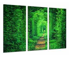 Cuadro FotogrÃ¡fico Paisaje Vias de Tren Fantasia, Hierva Verde TamaÃ±o total: 97 x 62 cm XXL