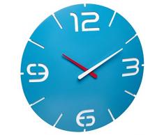 TFA Dostmann Contour Design Radio Reloj de Pared 60.3536.14, plástico, Color Azul Claro/Blanco, diámetro 350 x (H) 35 mm,