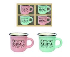 DecoraciÃ³n Bistrot Lotto 12 Cajas 4 Tazas Bistrot decoraciÃ³n Pastel, H 5 Ã 6 cm