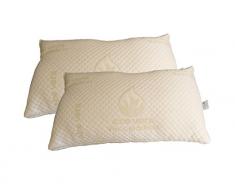 Arinova Copos Almohada con Tratamiento Aloe Vera, Viscoelástica, Blanco, 70x45x20 cm