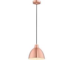 Interfan Manila Lámpara Colgante E27, Cobre y Blanco