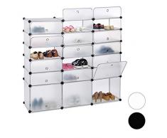 Relaxdays Zapatero Modular Grande 18 Compartimentos, 125 x 140 x 36 cm