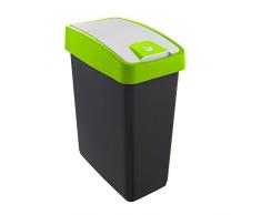 keeeper magnético Papelera con tapa Flip, 25 L, plástico, My verde, 39,5 x 47,5 x 24 cm
