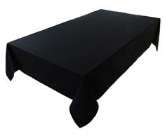 Mantel algodón, colección Concept, Color y tamaño a Elegir (Mantel Redondo de 150 cm de diámetro, Negro)