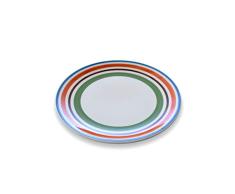 Zafferano Serie Circus - Plato para pizza de cerámica, decorado a mano, fabricado en Italia, lavable en lavavajillas y resistente en microondas, diámetro de 27 cm, 6 unidades, multicolor