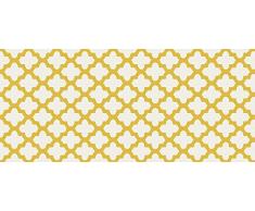 VINILIKO, Alfombra de vinilo, Celosia, Amarillo y Blanco, 66x150 cm