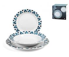 ROYAL NORFOLK Tribe 759956 - Vajilla de 18 piezas, porcelana decorada azul, 25 cm