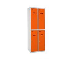SimonRack SIMONLOCKER Prof. Mon. Tandem 2/4 400 (800) GR/NA Taquilla Metalica, Gris/Naranja, Grande