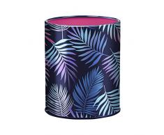 Viquel - Tarro de lÃ¡pices de metal Tropical - Tarro para lÃ¡pices de escritorio - Azul y Rosa