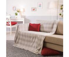 Sancarlos - Foulard Multiusos A Cuadros Rene Crema Crema - Multiusos para Sofa o Cama - Facil Mantenimiento - Esquinas Redondeadas
