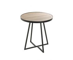 Haku Möbel Mesa Auxiliar, Metal, Roble Negro, 48 x 52 cm