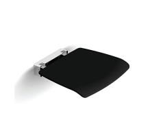 COSMIC - Asiento Ducha Plegable Baño | Acabado Negro | Fácil Instalación con Tornillos | Medidas 37,2 x 37,7 x 6,5 cm