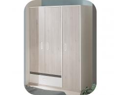 Armario juvenil 3 puertas Leo Blanco y Madera
