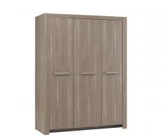 Armario juvenil 3 puertas Auckland Roble Mobila