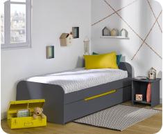 Pack Cama Juvenil Sleep'In 90x190cm Gris Antracita + Somier + Colchón