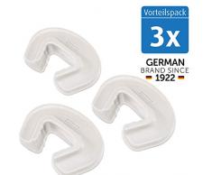 Reer 70059 - Pack de 3 topes para puertas con pinza para dedos, color transparente