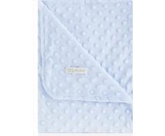 Pirulos 64005103 - Manta doble cara, 80 x 110, diseño dots, color azul