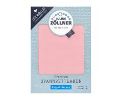 Julius Zöllner 8356157764 bajera ajustable Toalla de Premium, opaca, doble jersey, adecuado para cunas 60 x 120 y 70 x 140 cm, Blush, color rosa