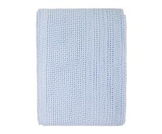 Junior Joy 6090BL - Manta para cuna, 100% algodón, 100 x 150 cm, color azul