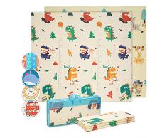 Babify Alfombra Bebe Acolchada Plegable para Juegos, Mat Suelo para Bebe para Jugar en Casa, Suave Alfombrilla de Juego Acolchada sin BPA, Antideslizante, Tapete Bebe Reversible