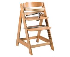 roba Trona Evolutiva de Madera Natural Sit Up Click, Altura Ajustable con un Clic, Cinturón de 3 Puntos, de 6 Meses hasta 70 kg, con Barra de Seguridad