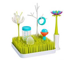 Boon B11220 GRASS STARTER SET - Escurreplatos para secar vajilla y cubiertos con accesorios para la cocina, sin BPA, ftalatos y PVC, color verde