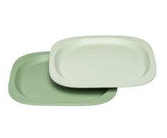 Platos infantiles orgánicos nip Eat Green sin melamina ni BPA, aptos para lavavajillas y microondas, 2 piezas, plato verde