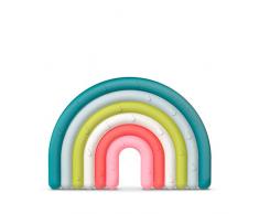 Suavinex, Mordedor de Silicona para Bebés +0 Meses. Anillo de Dentición Flexible y Ligero. Diseño Arcoiris. Multicolor