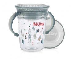 Nûby - Taza mágica de tritan con asas 360, 240 ml - gris