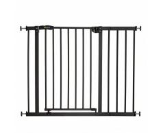 Hauck Close N Stop - Puerta de seguridad con extensión de 21 cm, para puertas y escaleras 96 – 101 cm, sin agujeros, combinable con Y-Spindel para barandillas, hierro, charcoal (gris)