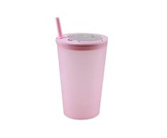 Zemup - Vaso, diseño de paja, color rosa