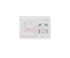 Interbaby - Sábanas cuna swing blanco rosa con lámpara estrella, unisex