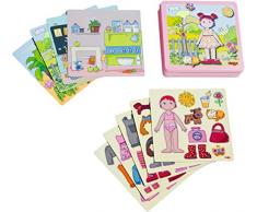 Haba 7392 – Juego magnético muñeca para vestir Lilli | Rompecabezas magnético variado sobre la linda muñeca Lilli | Viene en una práctica caja de metal.