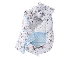 Juego de 5 piezas de nido para abrazar con nido de bebé de 90 x 50 cm extraíble inserto manta plana almohada mariposa almohada Medi Socios para bebés 100% algodón poddle dormir pod
