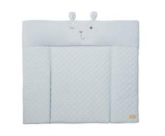 roba Colchón Cambiador Impermeable roba Style - 85 x 75 cm - Bordes Elevados - para Mesa de Cambio - Sin Ftalatos - Fácil de Limpiar - Azul / Cara de Oso