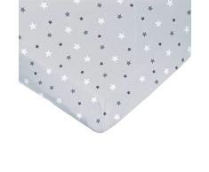 Domiva - Sábana bajera con diseño de estrellas, 60 x 120 cm, color azul