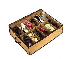 Local Makes A Comeback Caja de zapatos a prueba de polvo de 12 celdas Sotana, bolsa de almacenamiento no tejida para el hogar Organizador, Beige, 20 * 25 * 2 cm