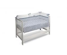 Petit Lazzari Vintage Toys - Set de colcha - edredón y protector para cuna de 60 x 120 cm, color azul