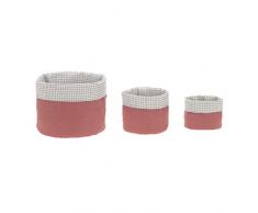 Lässig 1541007611 - Juego de cestas de almacenamiento 3 piezas muselina roja, unisex