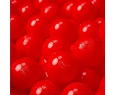 KiddyMoon 300 ∅ 6Cm Bolas Colores De Plástico para Piscina Certificadas para Niños, Rojo