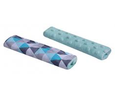 Minky Medi Partners - Almohadilla para cinturón de seguridad para cochecito de bebé (100% algodón, 1 par, 18 x 13 cm, doble cara)