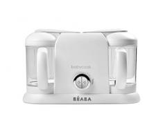 BÉABA - Babycook Duo - Robot de cocina para bebés 4 en 1, Cocción rápida al vapor 15 min, Capacidad XXL 2200 ml, Plateado/Blanco
