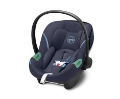 Cybex Silla de coche para bebé Aton S2 i-Size, Desde el nacimiento hasta los 24 meses aprox., Máx. 13 kg, Incl. reductor para recién nacidos, Compatible con SensorSafe, Navy Blue