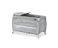 Hauck Cuna Viaje Bebe Sleep N Play Center, desde el Nacimiento hasta 15 kg, Parque Cuna, 120x60 cm, Cuna Viaje Doble Altura, Cambiador, con Ruedas, Plegable, Entrada Lateral, Compacta, Stars, Gris